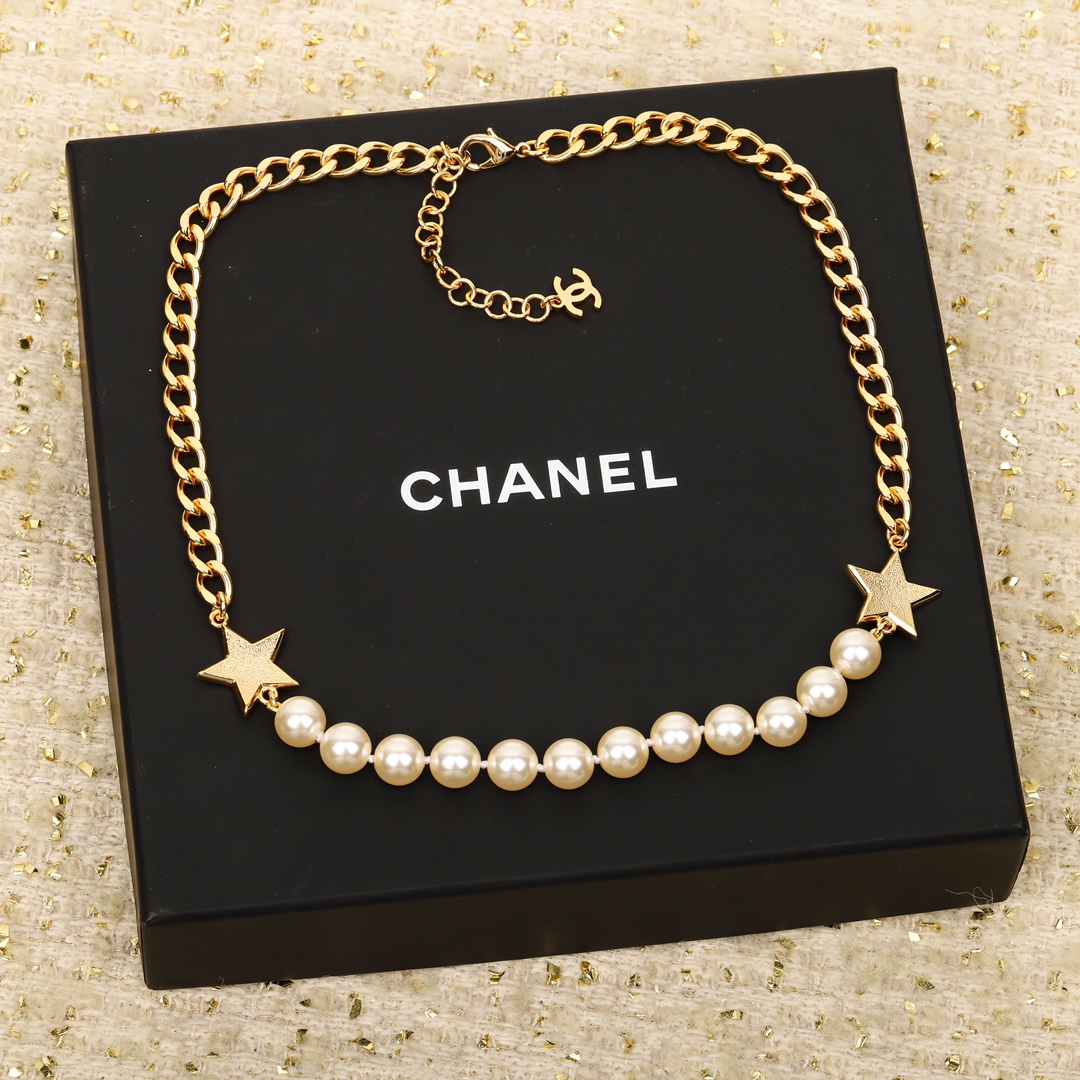 [TOP] CHANEL Pearl Starry Sky Five-pointed Star Choker