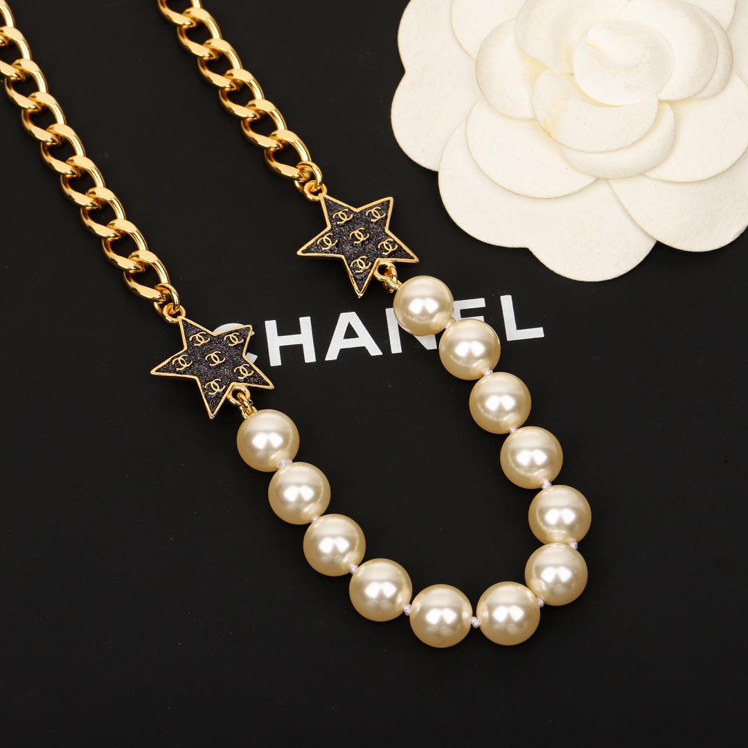 [TOP] CHANEL Pearl Starry Sky Five-pointed Star Choker