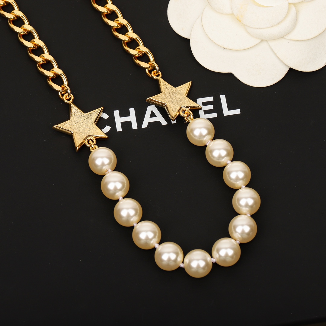 [TOP] CHANEL Pearl Starry Sky Five-pointed Star Choker