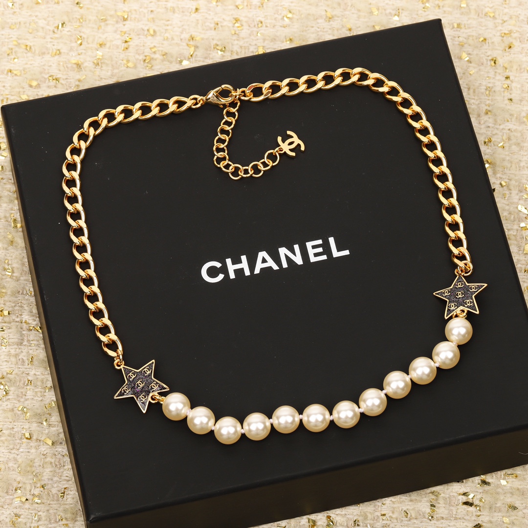 [TOP] CHANEL Pearl Starry Sky Five-pointed Star Choker