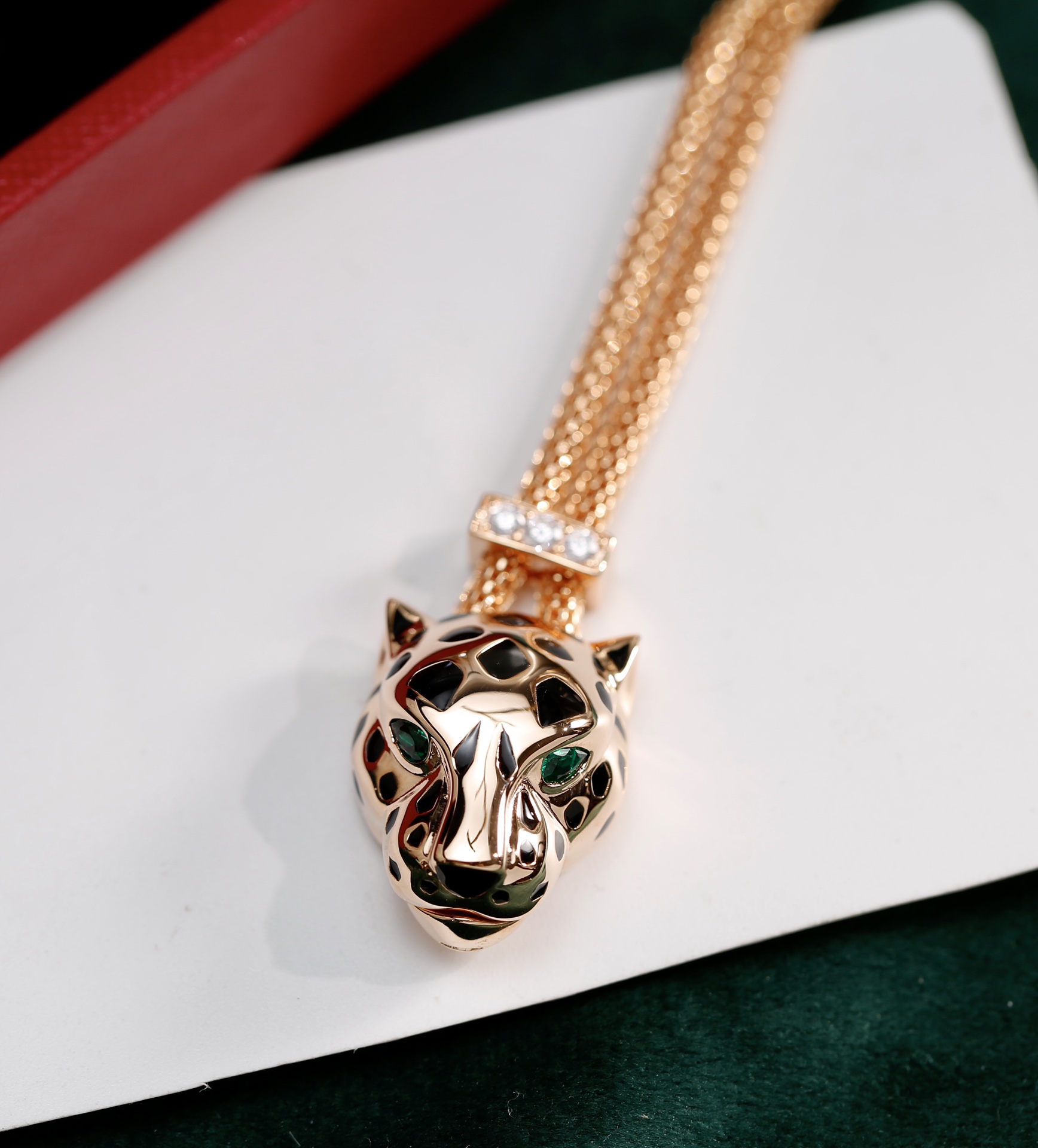 [TOP] Cartier Leopard Head Necklace - Gold
