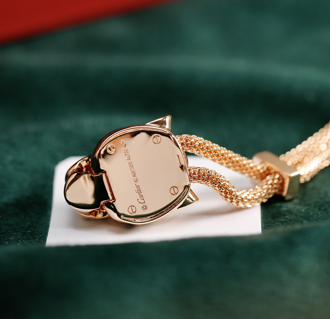 [TOP] Cartier Leopard Head Necklace - Gold