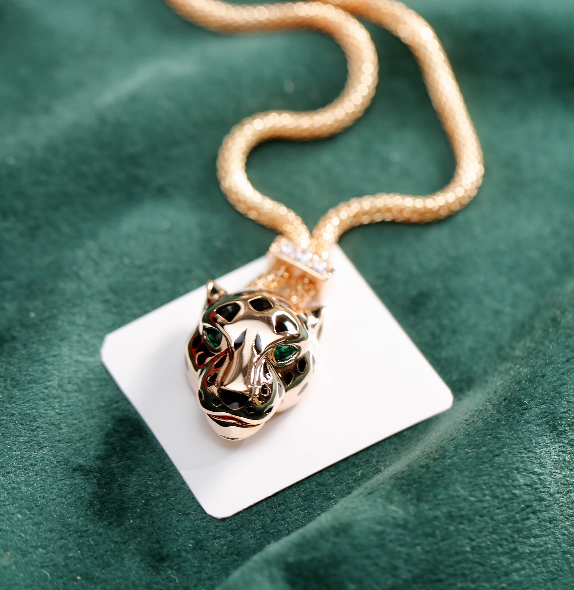 [TOP] Cartier Leopard Head Necklace - Gold