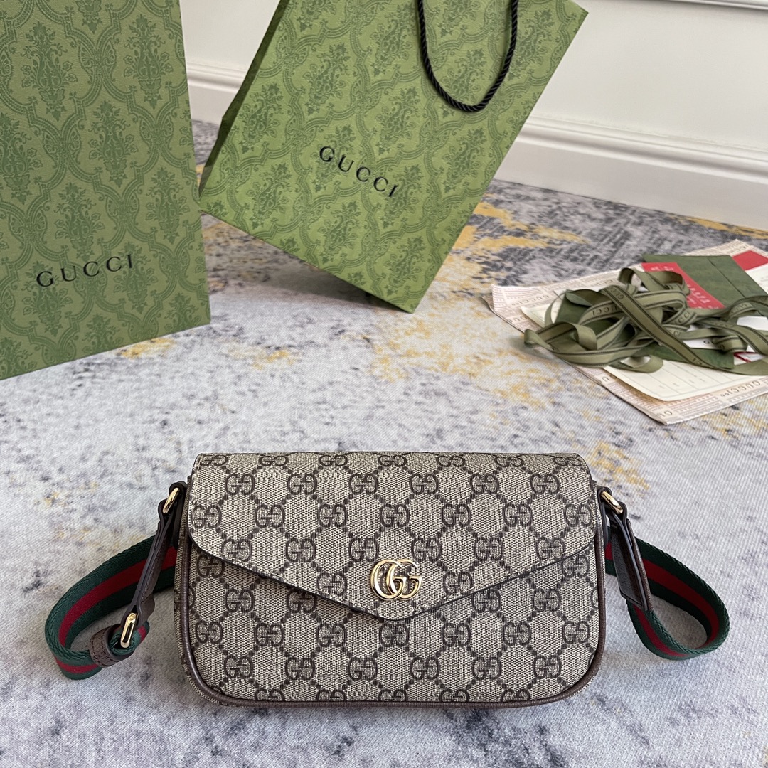 [TOP] GUCCI Leather Crossbody Bag 22X13X4CM - 3 Colors