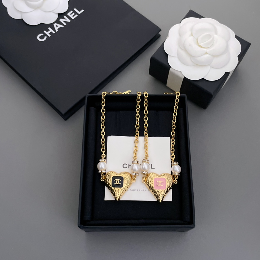 [TOP] CHANEL Love Double Pearl Necklace - 2 Color