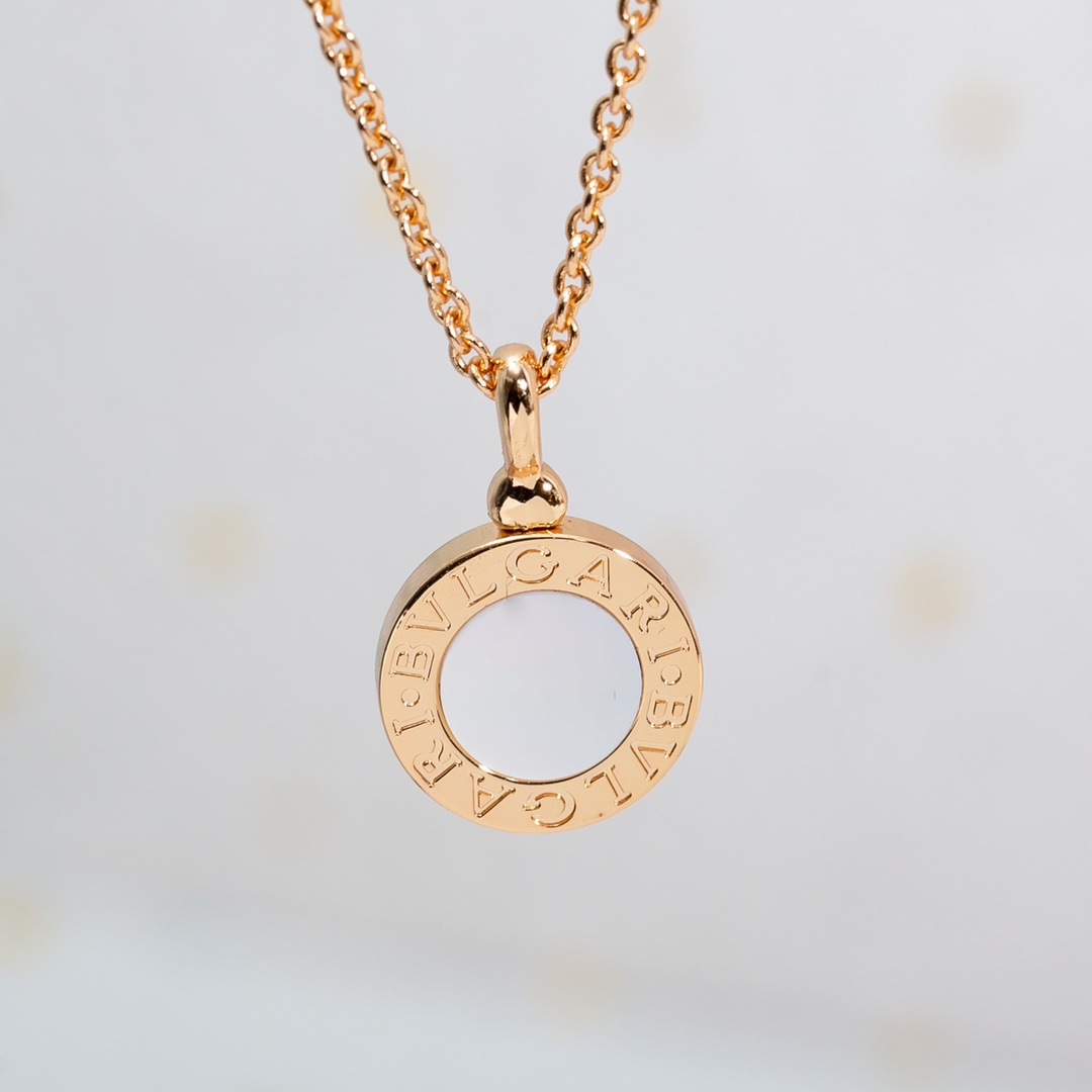 [TOP] BVLGARI Double-sided Single Flower Necklace - 2 Color