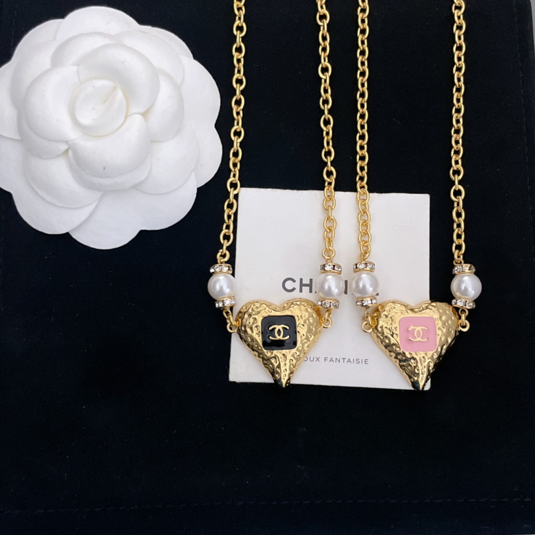 [TOP] CHANEL Love Double Pearl Necklace - 2 Color