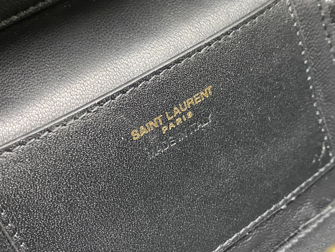 [TOP] Yves Saint Laurent YSL Mini Sheepskin Leather Shoulder Strap Handbag 18X11X6.5cm - Black&GHW