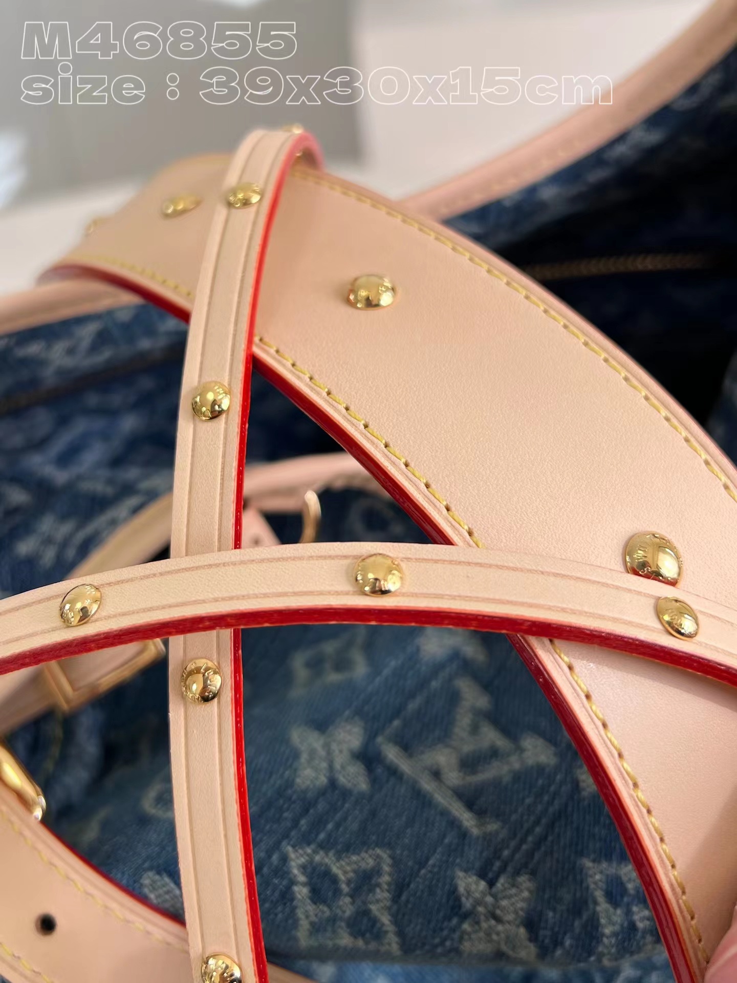 [TOP] Louis Vuitton LV Monogram Canvas And Leather Carryall Bag - 39x30x15cm - Denim Blue