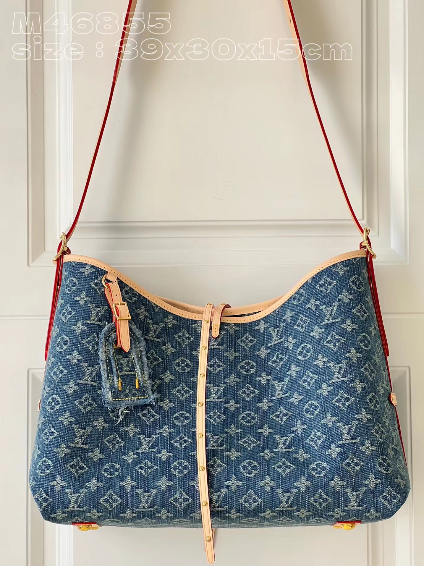 [TOP] Louis Vuitton LV Monogram Canvas And Leather Carryall Bag - 39x30x15cm - Denim Blue