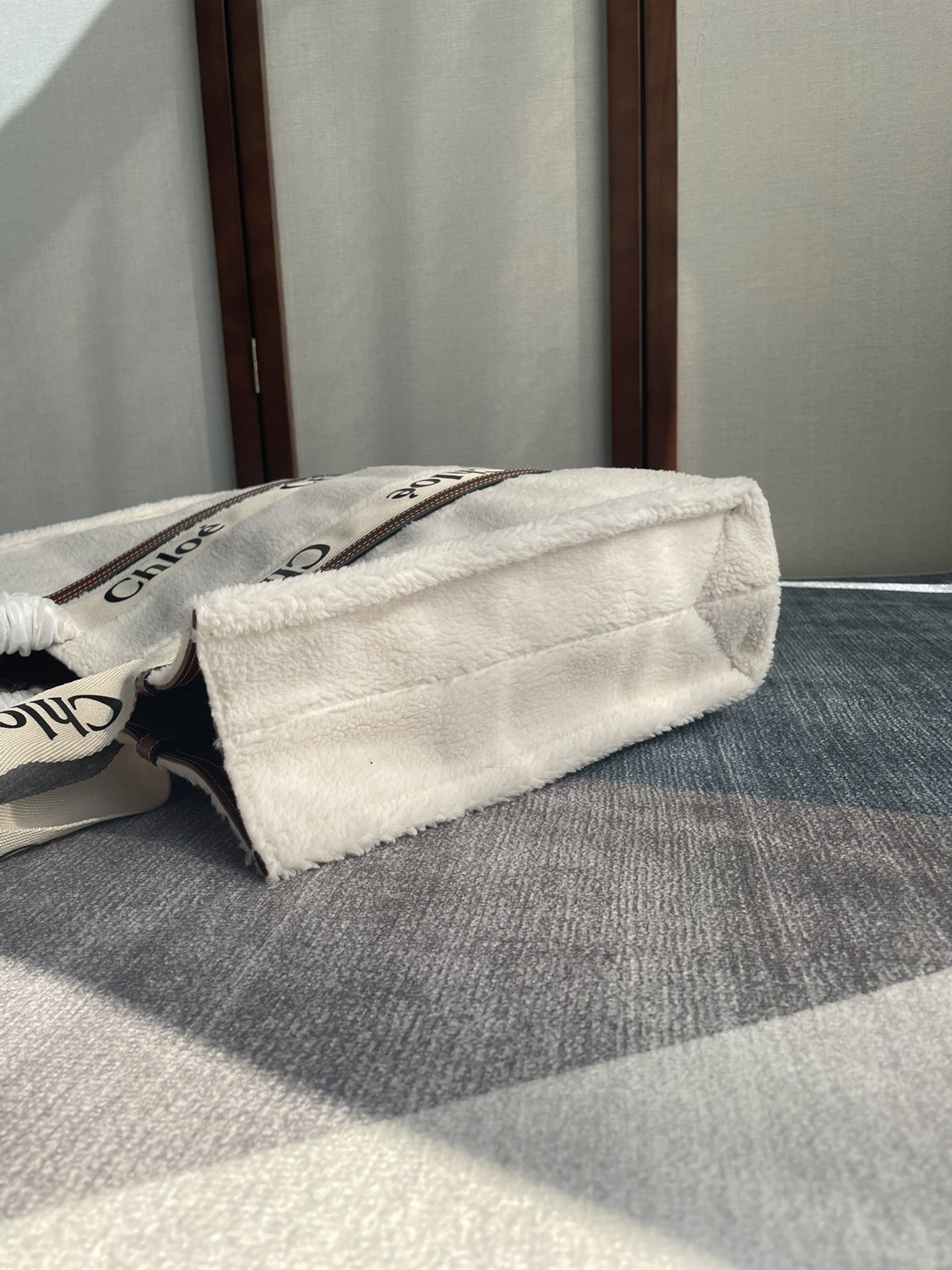 [TOP] Chloe New Autumn And Winter Lamb Wool Woody Tote Bag Cowhide 45*33*13 CM