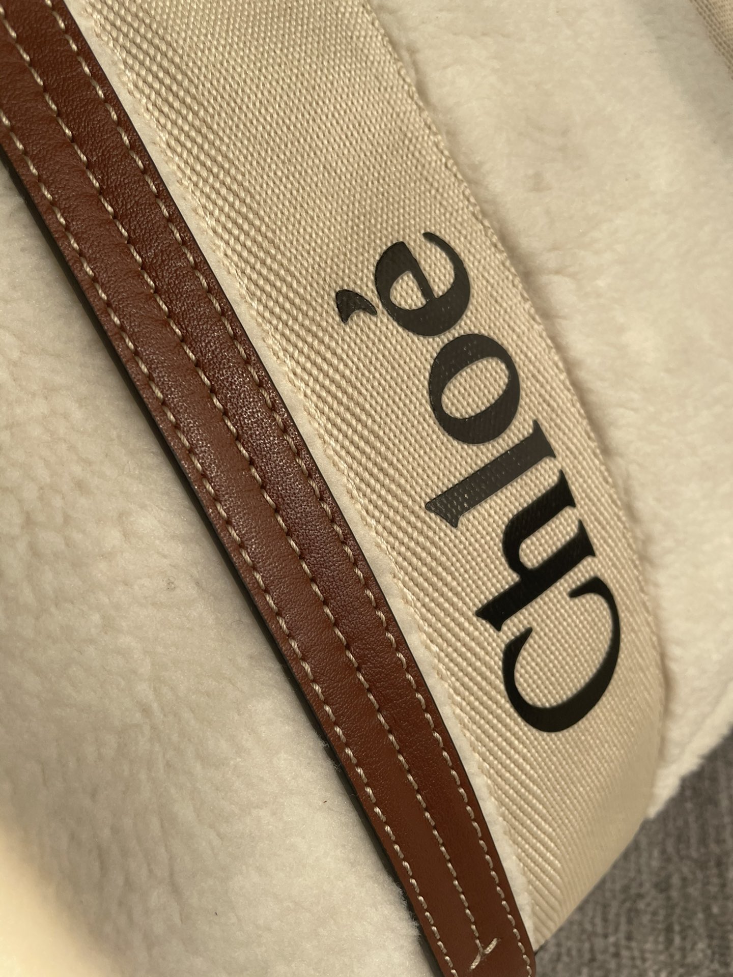 [TOP] Chloe New Autumn And Winter Lamb Wool Woody Tote Bag Cowhide 45*33*13 CM