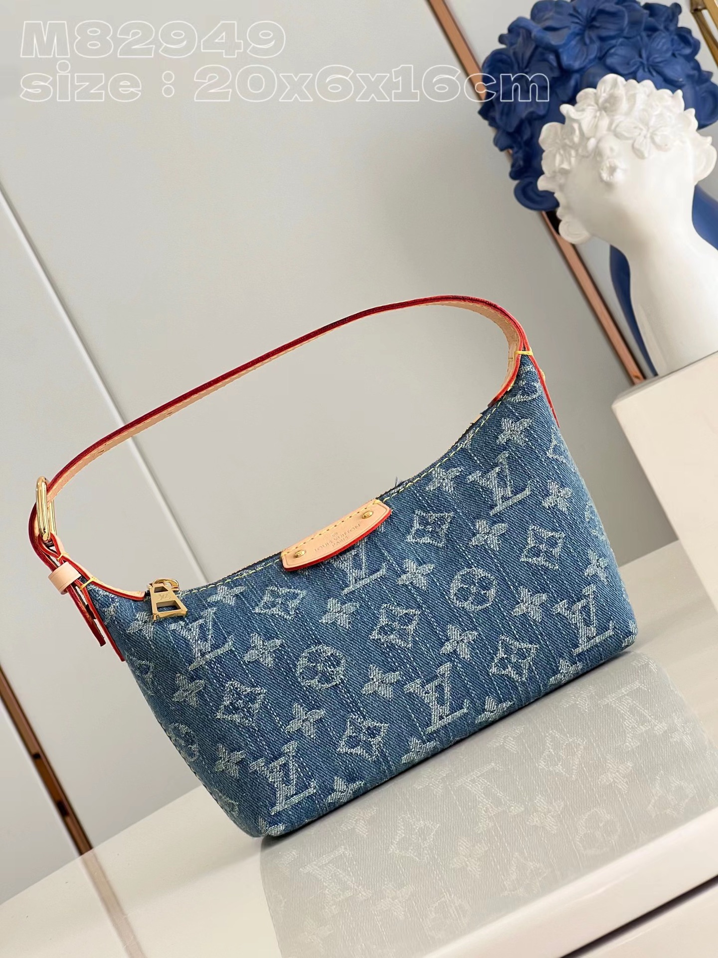 [TOP] Louis Vuitton LV Hills Pochette Handbag 20.5x6x16cm - Denim Blue