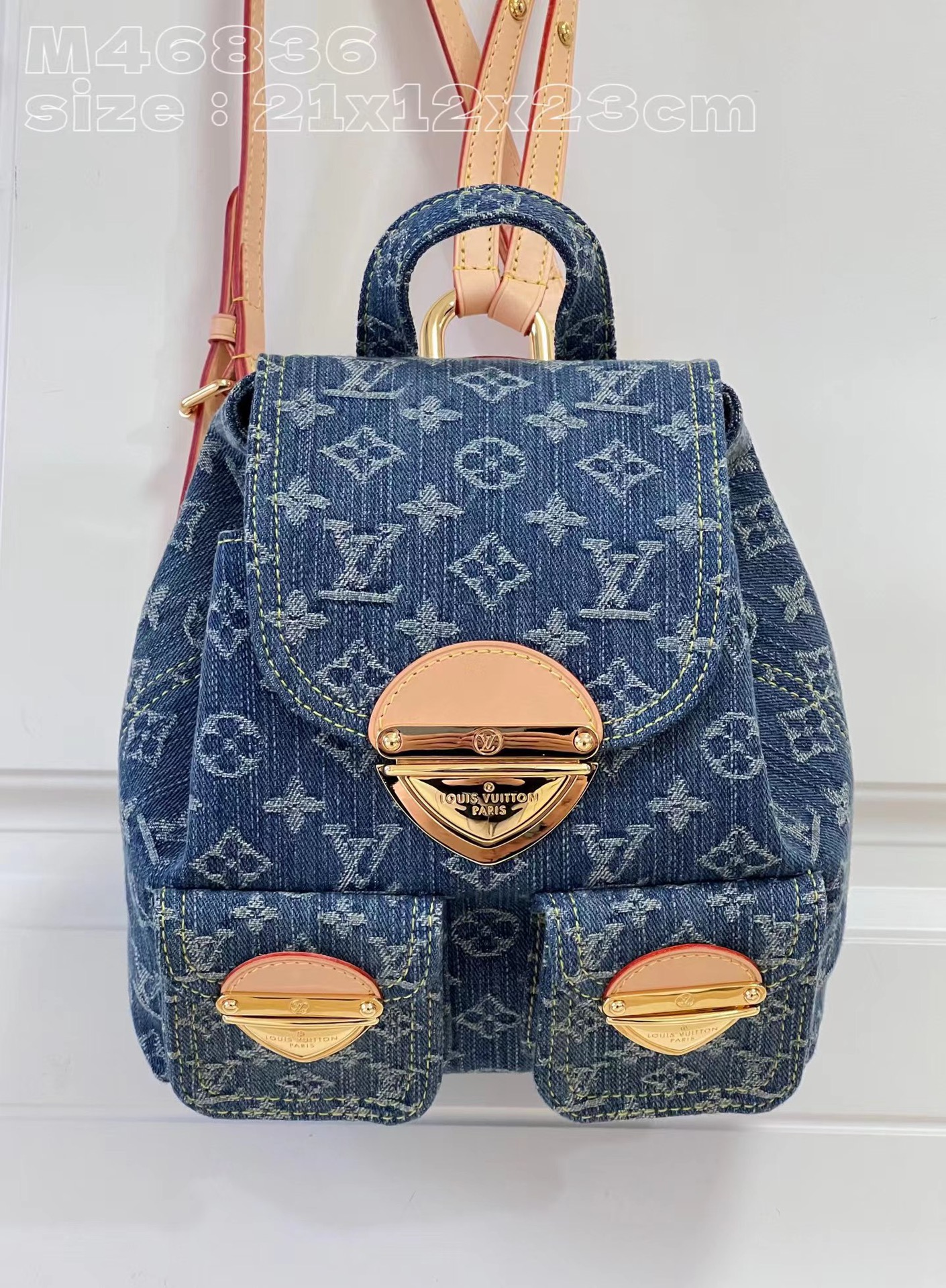 [TOP] Louis Vuitton LV Monogram Denim Canvas Venice Backpack - 21×12×23cm