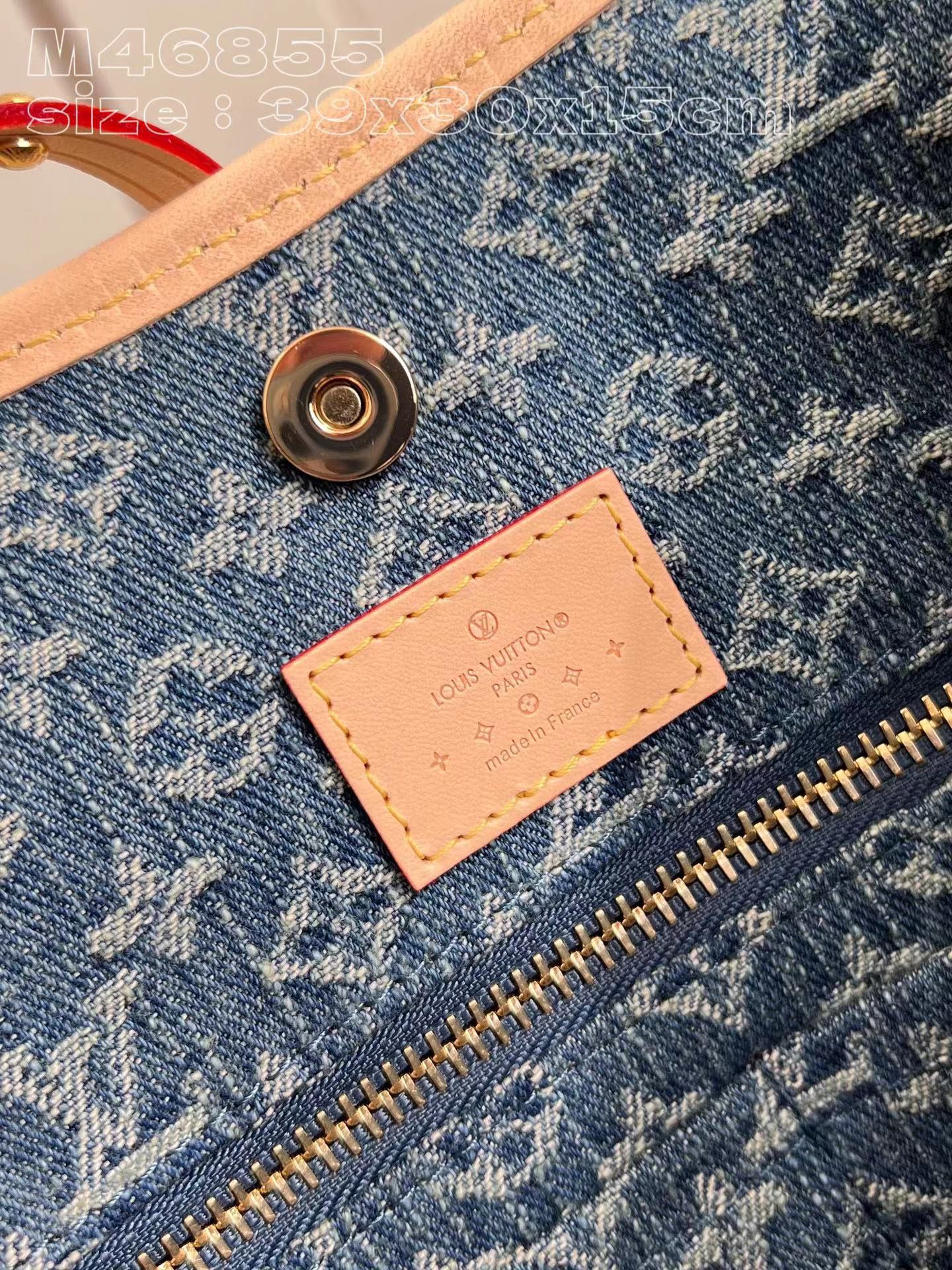 [TOP] Louis Vuitton LV Monogram Canvas And Leather Carryall Bag - 39x30x15cm - Denim Blue