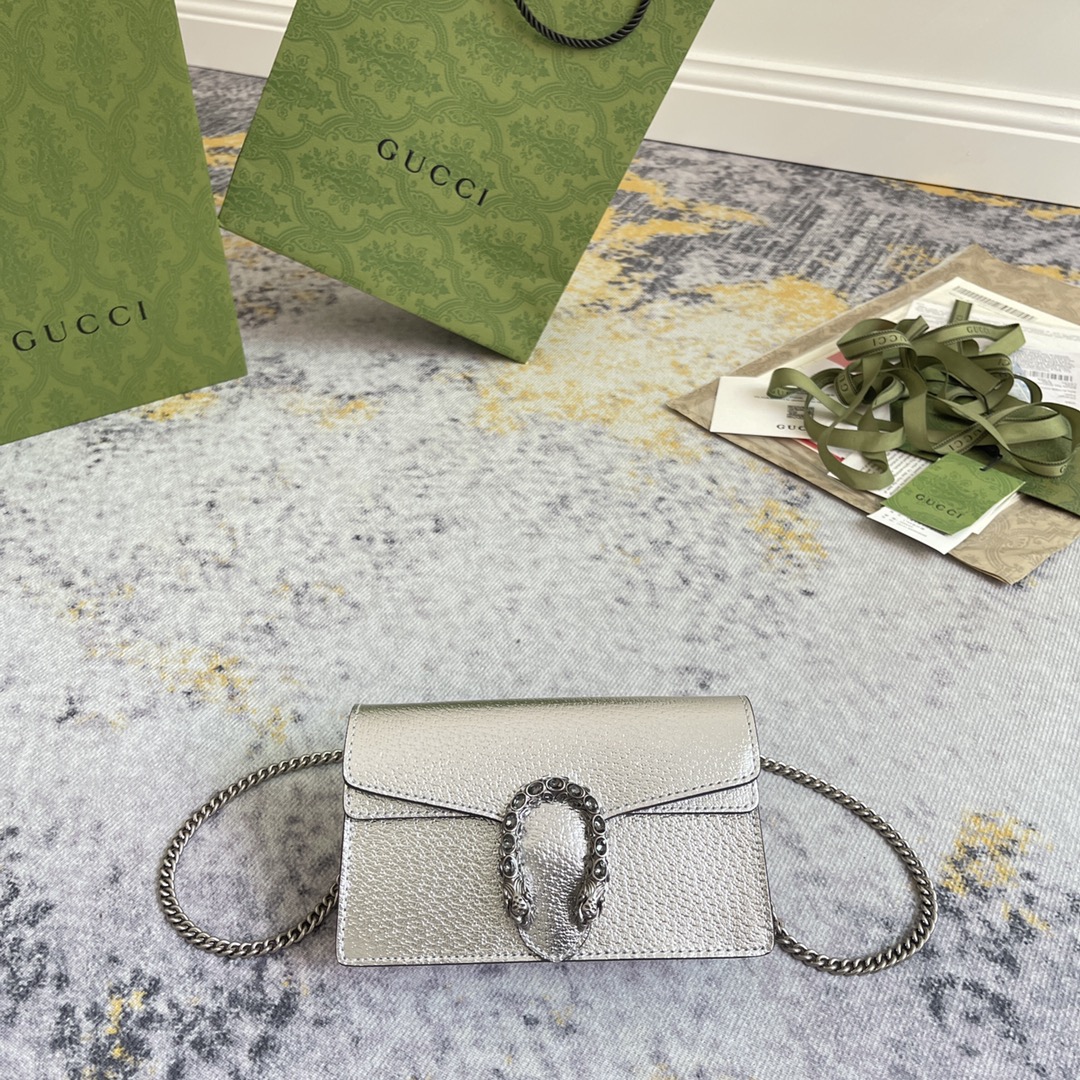 [TOP] GUCCI Full Leather Super Mini Dionysus Bags 16.5X10X4.5cm - 2 Colors