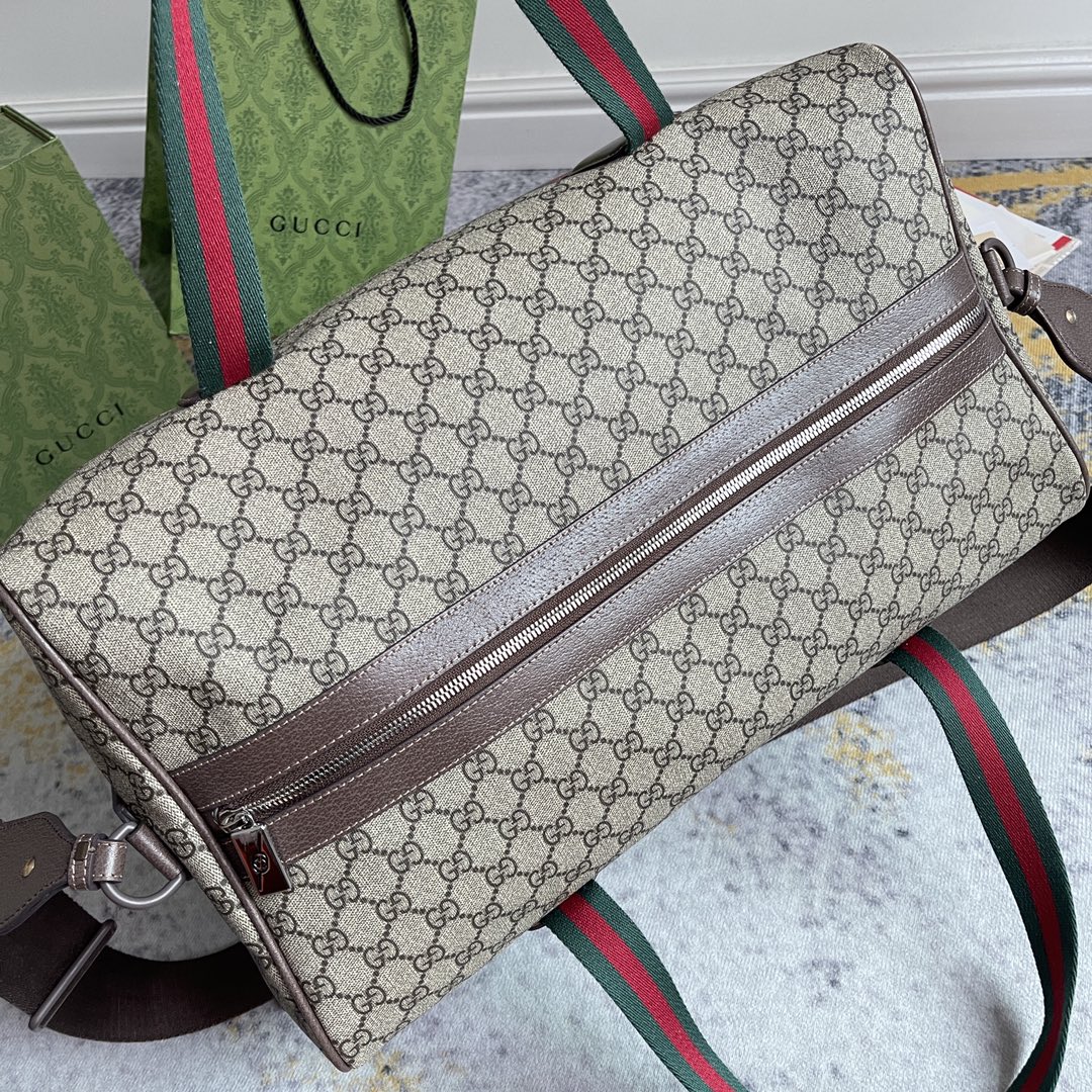 [TOP] GUCCI Leather Duffle Bags 45.5X29X27CM - Brown