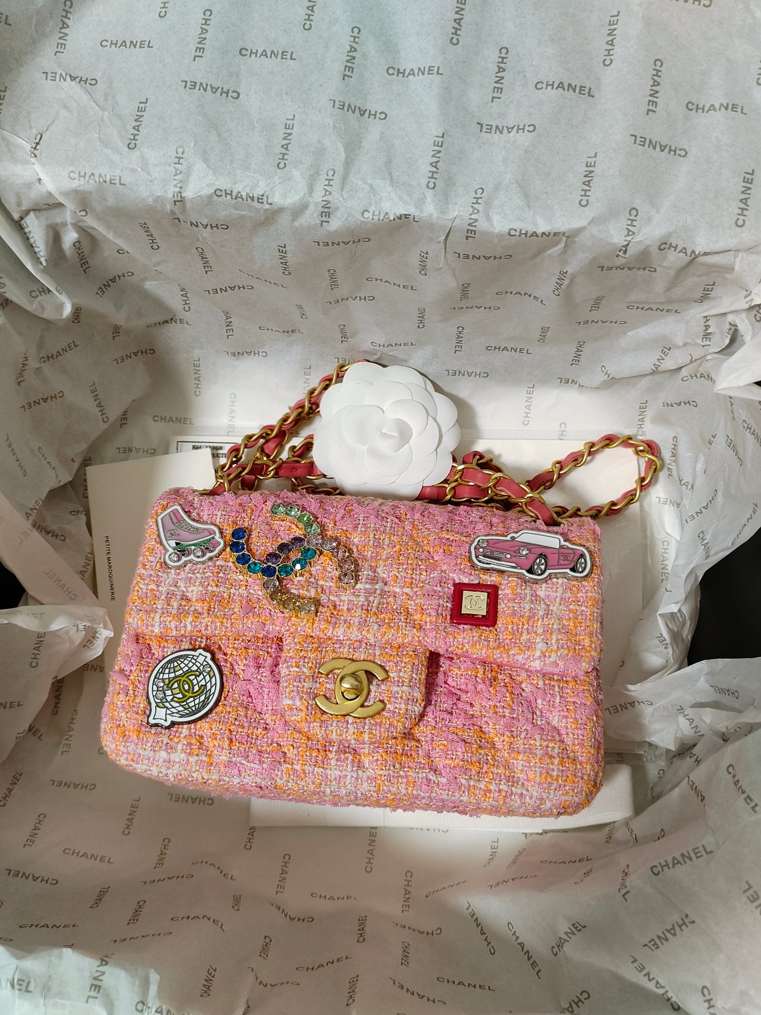 [TOP] CHANEL Chain Crossbody Bag - 20CM/23CM - GHW&Pink