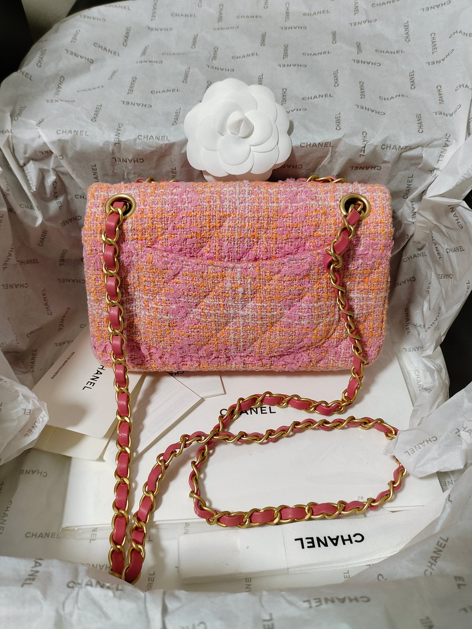 [TOP] CHANEL Chain Crossbody Bag - 20CM/23CM - GHW&Pink