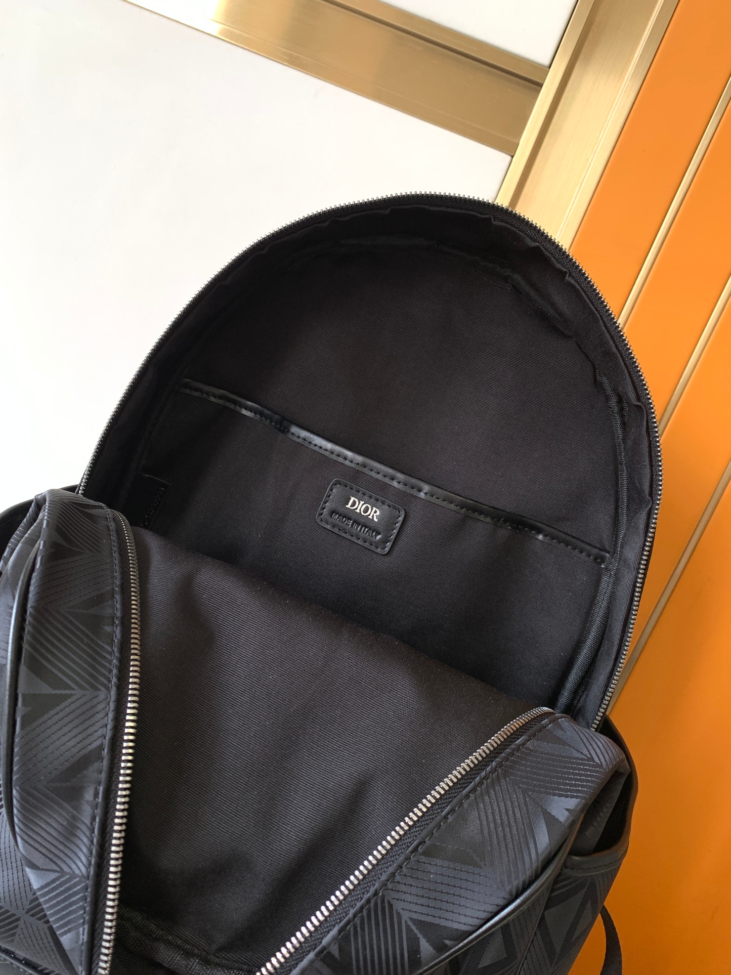 [TOP] Christian Dior Men's Oblique Printed And Cowhide Leather Bag 30×43x15cm - Black