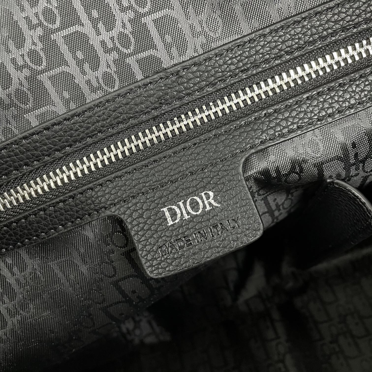 [TOP] Christian Dior Men's Waterproof Cloth With Top Layer Cowhide Travel Bags 45x26x22cm - Black