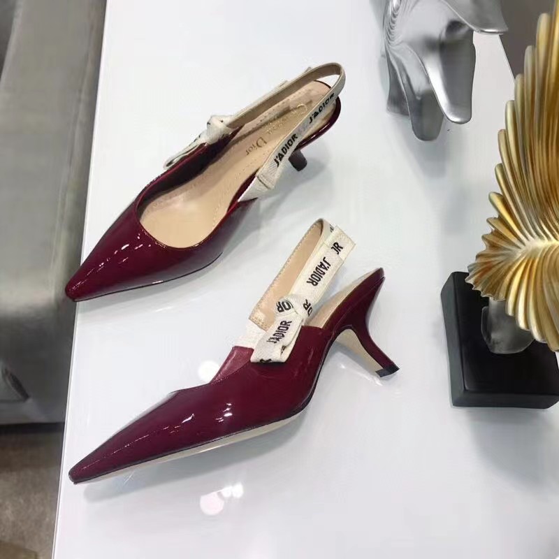 [TOP] Christian Dior CD Logo Leather Pump - Red