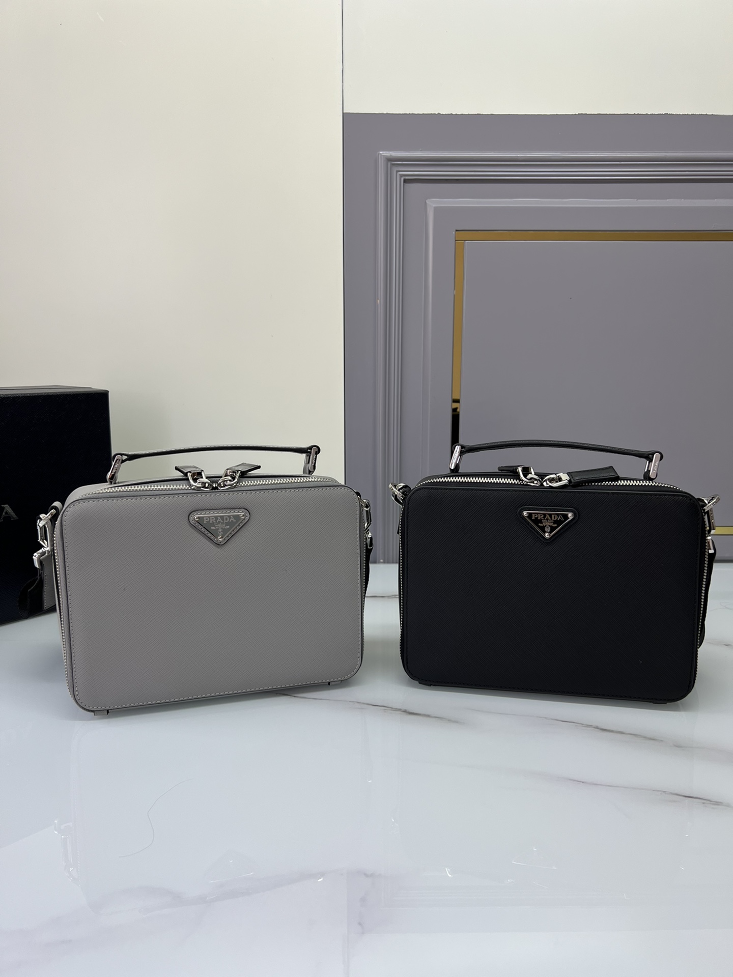 [Top] PRADA Brique Bag Saffiano Leather 22x16x6cm - 2 Color