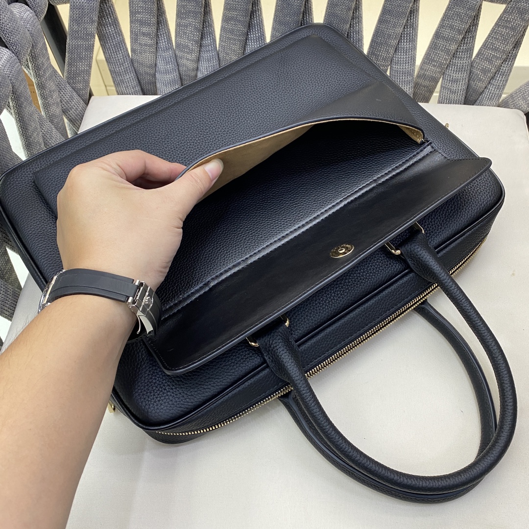 [TOP] GUCCI Imported Top Layer Cowhide Men's Briefcase 38×28×10cm - Black