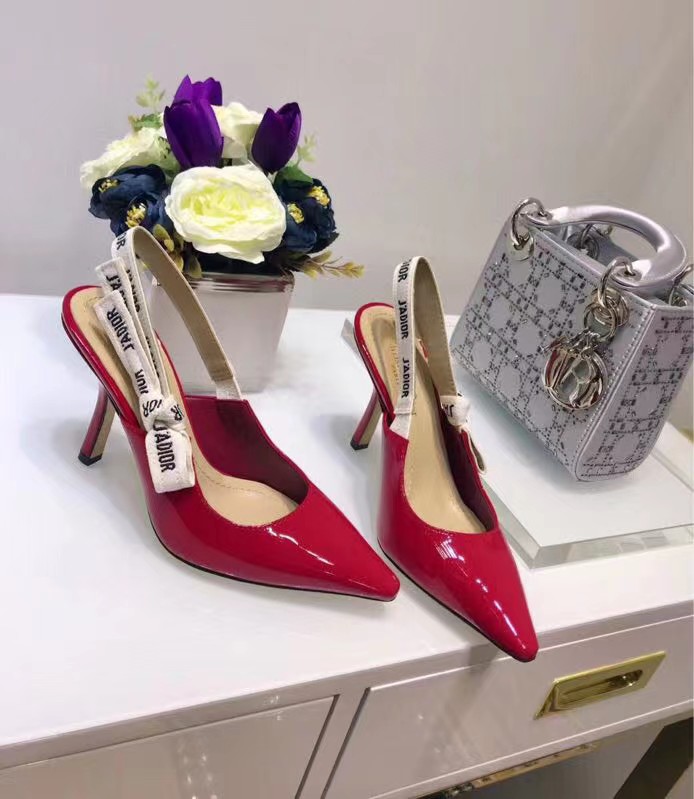 [TOP] Christian Dior CD Logo Leather Pump - Red