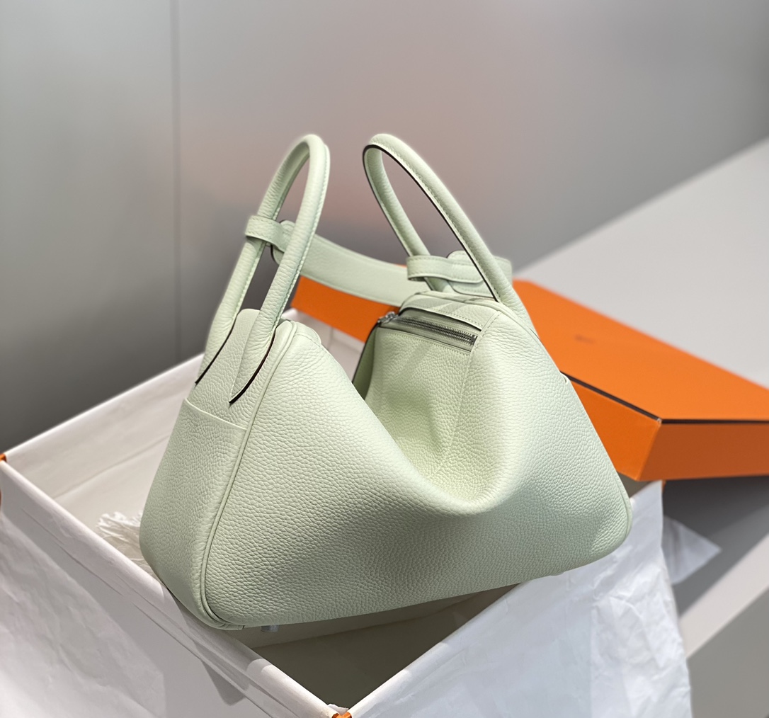 [TOP] HERMES Swift Leather Lindy Bags 26cm/30cm - Bubble Green&SHW