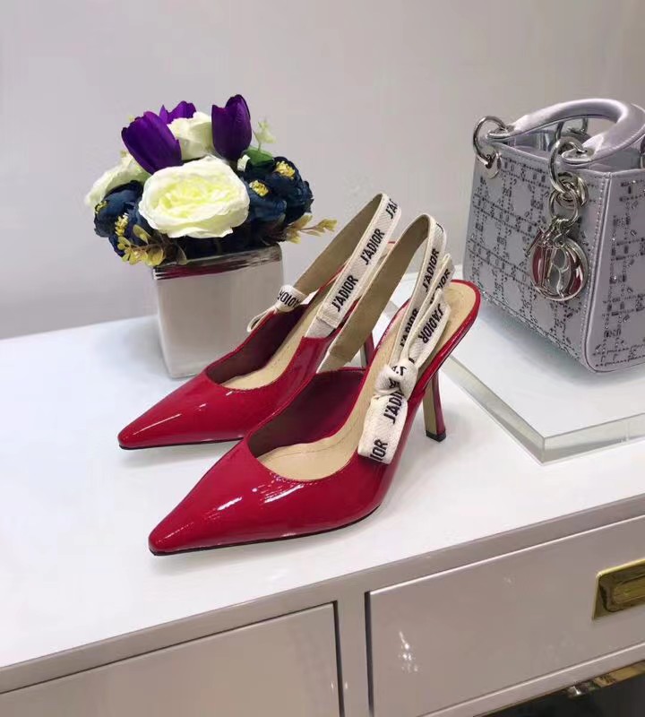 [TOP] Christian Dior CD Logo Leather Pump - Red