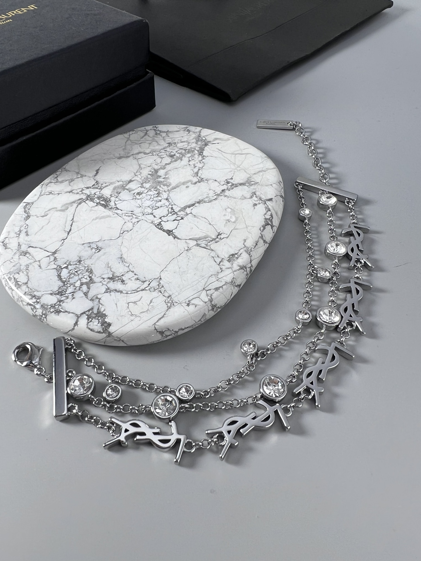 [TOP] Yves Saint Laurent YSL Metal Logo Bracelet - 2 Color - YSL