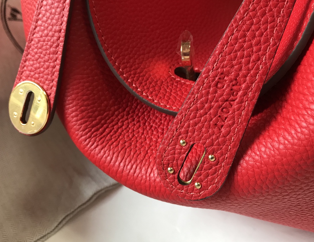 [TOP] HERMES Swift Leather Lindy Bags 30cm - Chinese Red - GHW&SHW