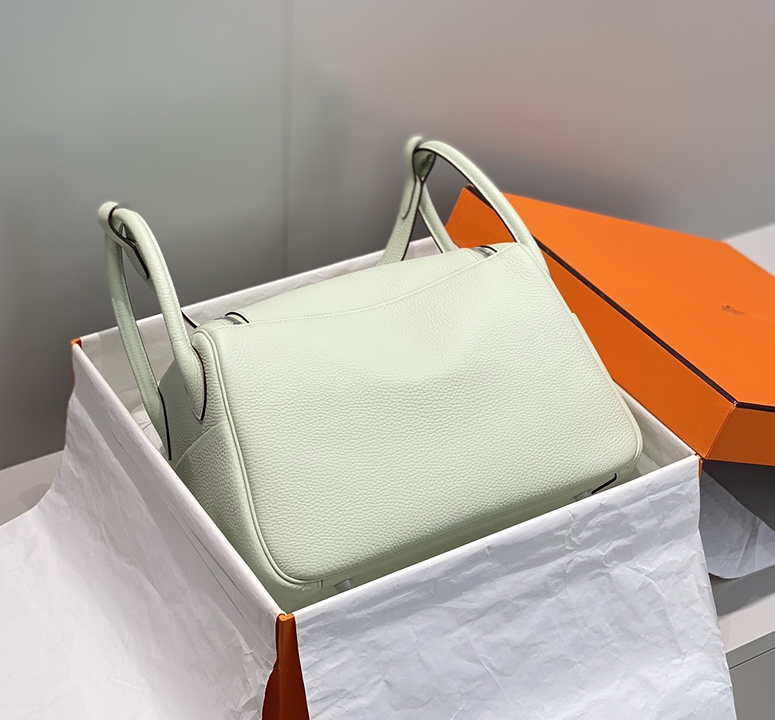 [TOP] HERMES Swift Leather Lindy Bags 26cm/30cm - Bubble Green&SHW