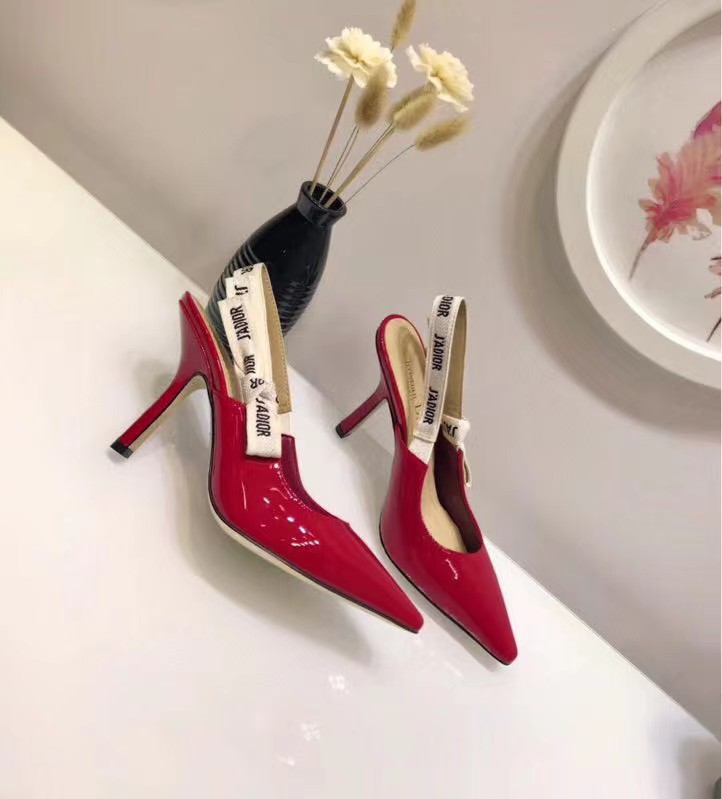 [TOP] Christian Dior CD Logo Leather Pump - Red