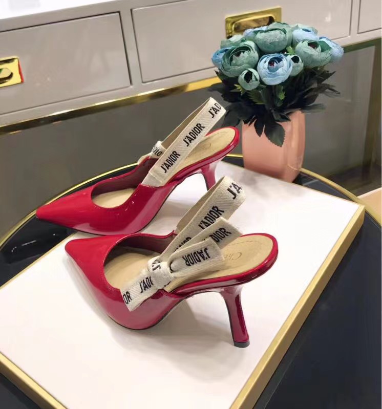 [TOP] Christian Dior CD Logo Leather Pump - Red