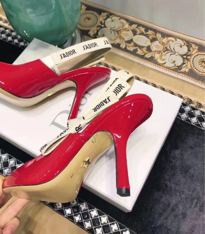 [TOP] Christian Dior CD Logo Leather Pump - Red