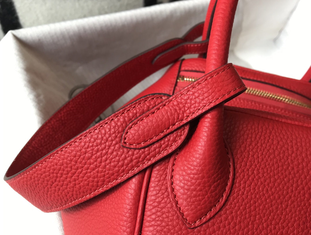 [TOP] HERMES Swift Leather Lindy Bags 30cm - Chinese Red - GHW&SHW