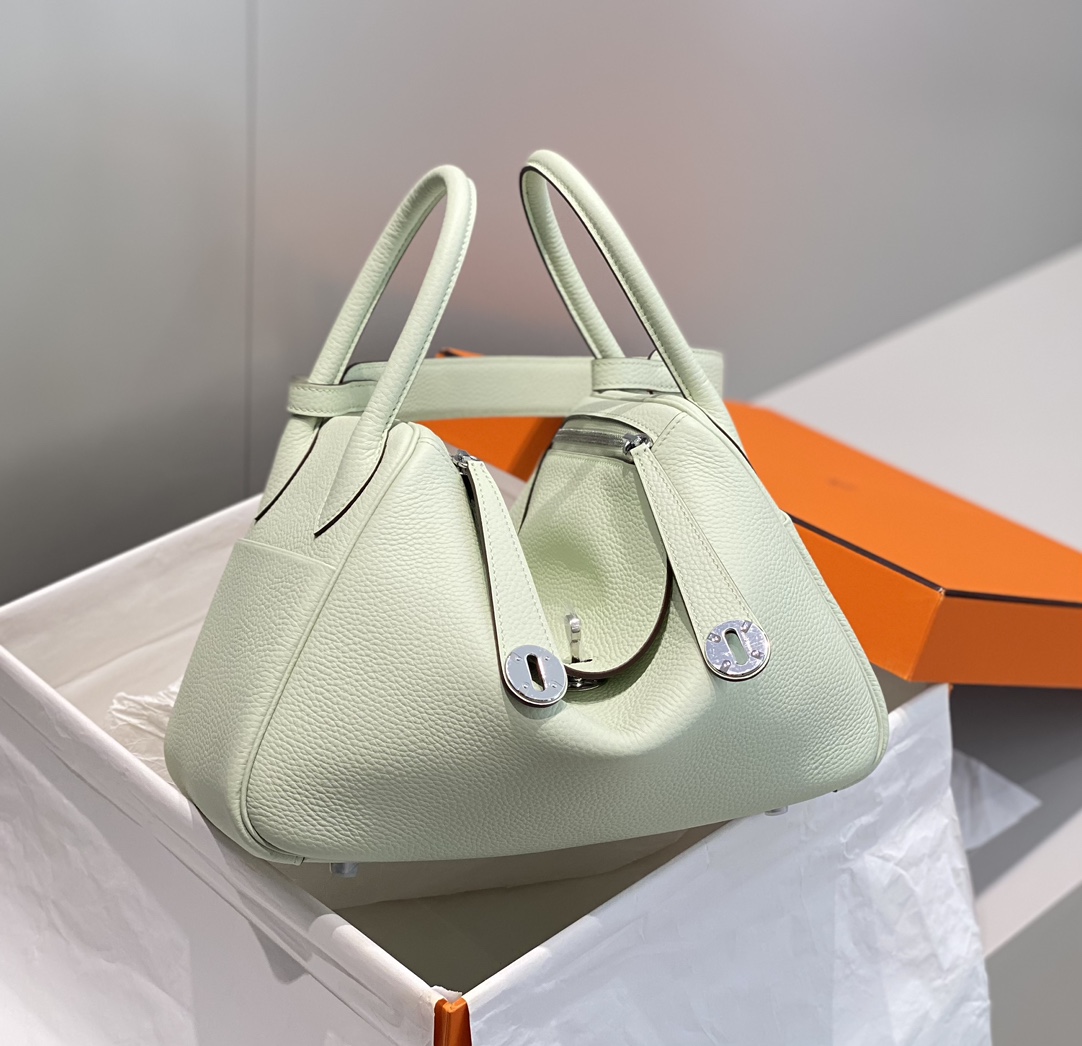[TOP] HERMES Swift Leather Lindy Bags 26cm/30cm - Bubble Green&SHW