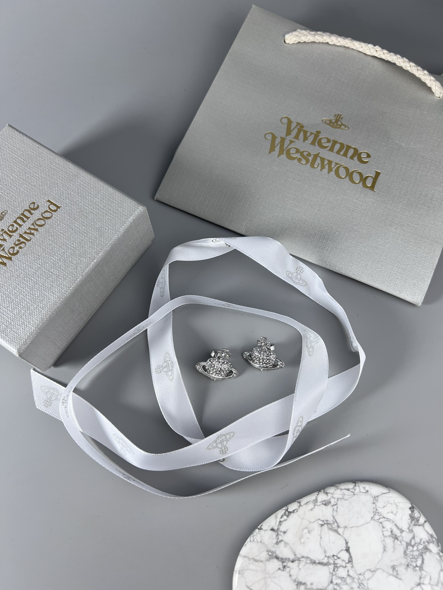 [TOP] Vivienne Westwood Heart Earrings - Silver