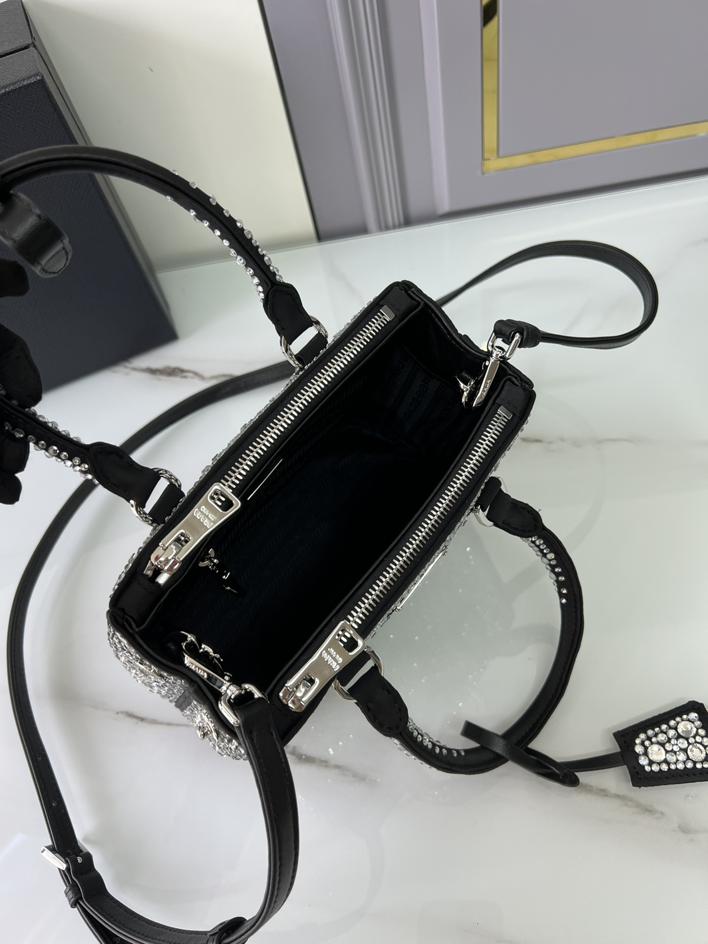 [TOP] PRADA Galleria Bag Gypsophila Mini 20x14.5x9.5cm/24.5x16.5x11cm - 6 Colour