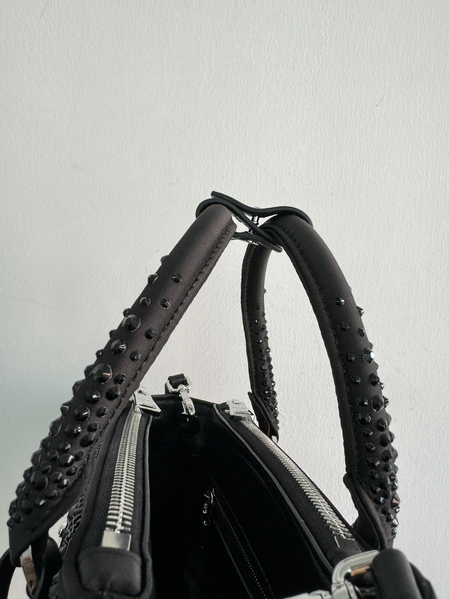 [TOP] PRADA Galleria Bag Crystal Mini 20x15.5x9.5cm - Black