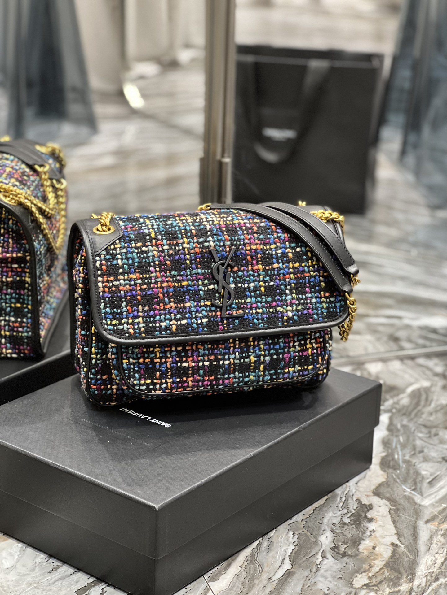 [TOP] Yves Saint Laurent YSL Tweed Niki Bags