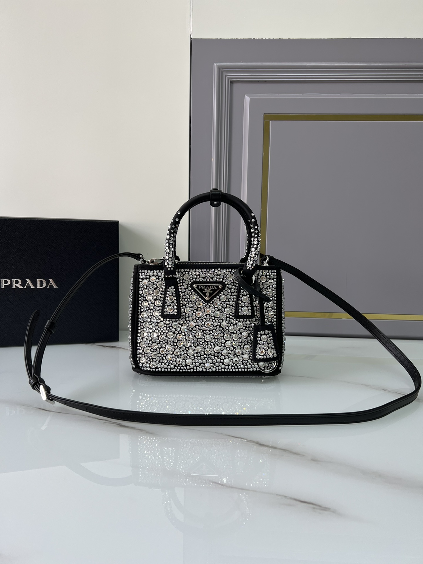 [TOP] PRADA Galleria Bag Gypsophila Mini 20x14.5x9.5cm/24.5x16.5x11cm - 6 Colour