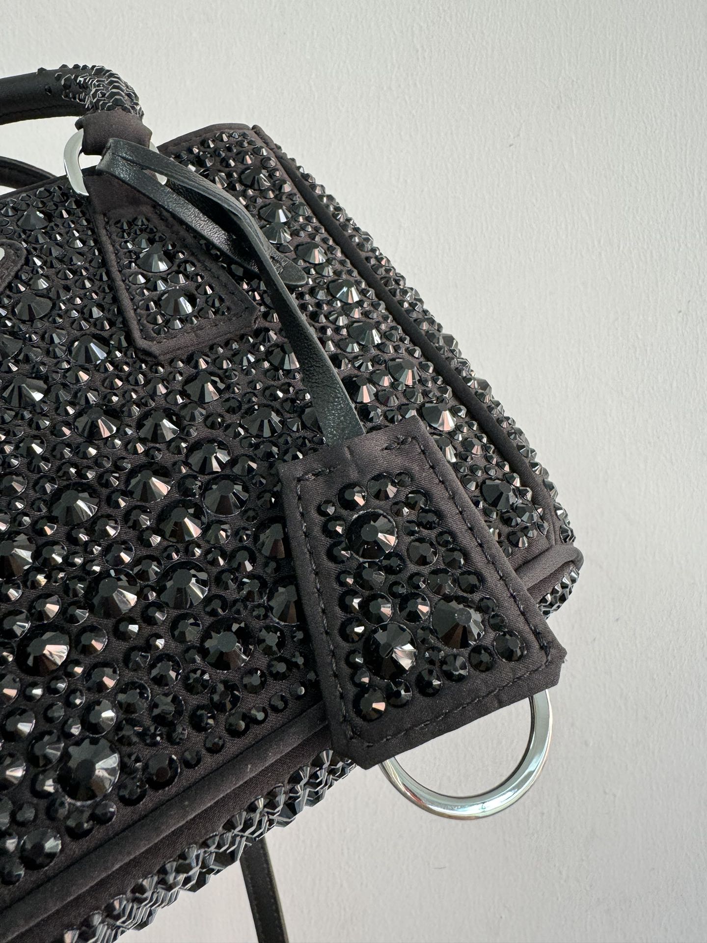 [TOP] PRADA Galleria Bag Crystal Mini 20x15.5x9.5cm - Black