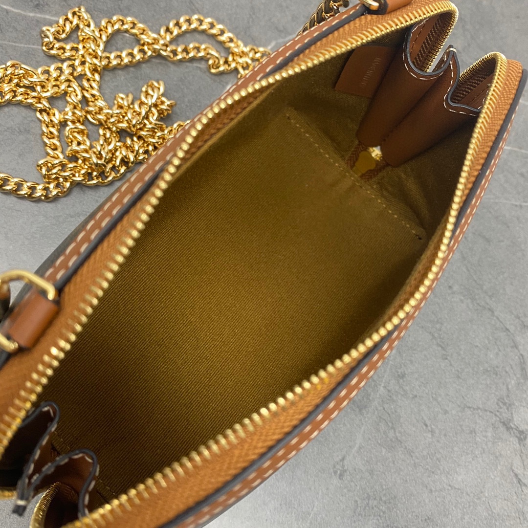 [TOP] CELINE Triomphe Chain Crossbody Bag 16x8x11cm