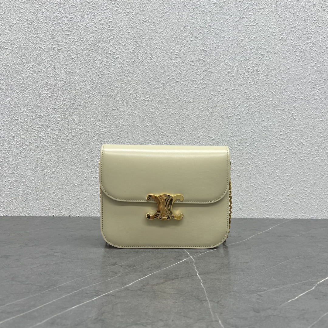 [TOP] CELINE Triomphe Chain Shoulder Bag 20x15.5x6cm - 2 Color