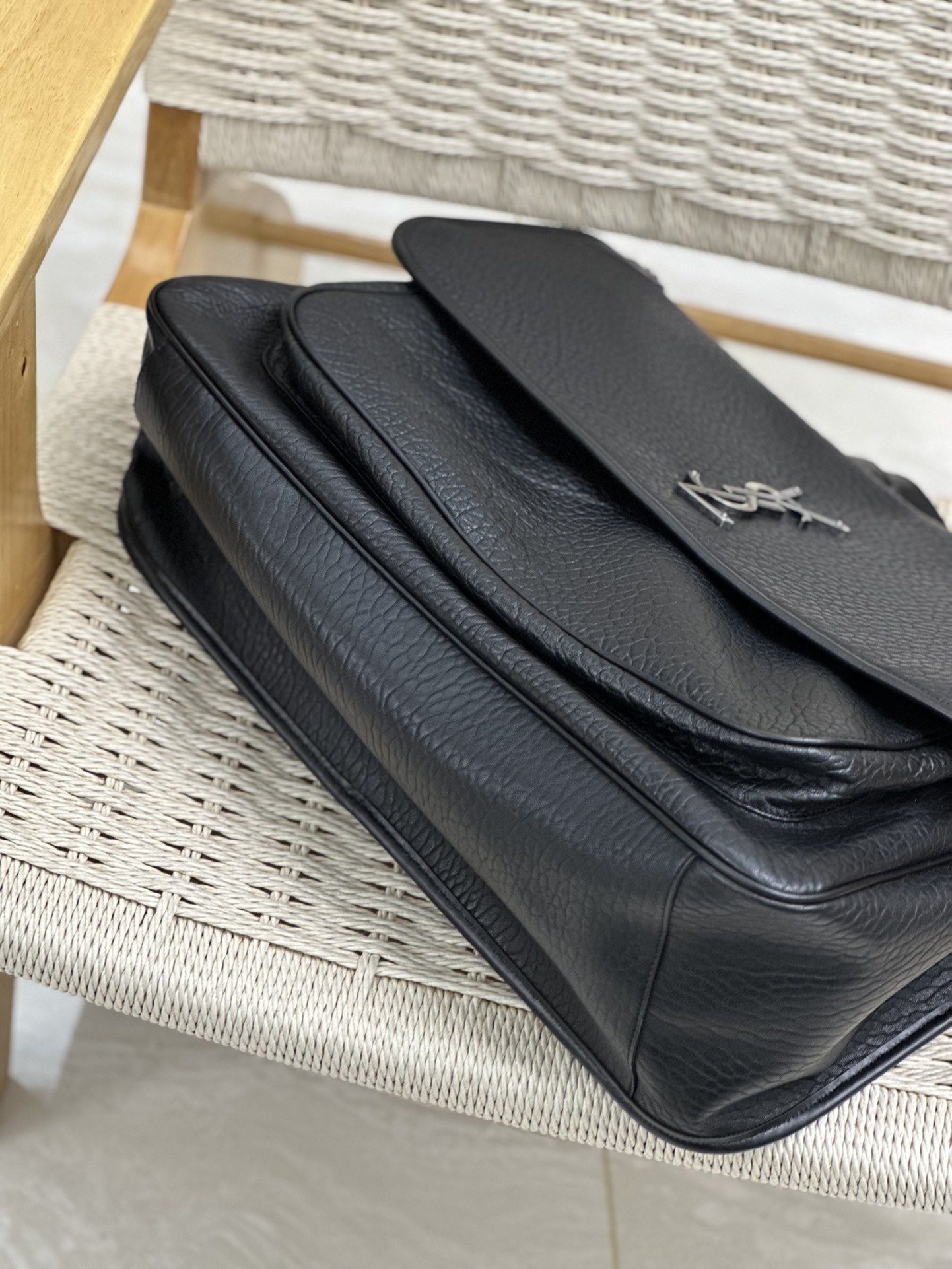 [TOP] Yves Saint Laurent YSL Elephant Texture Niki Bags - 3 Size - Black&SHW