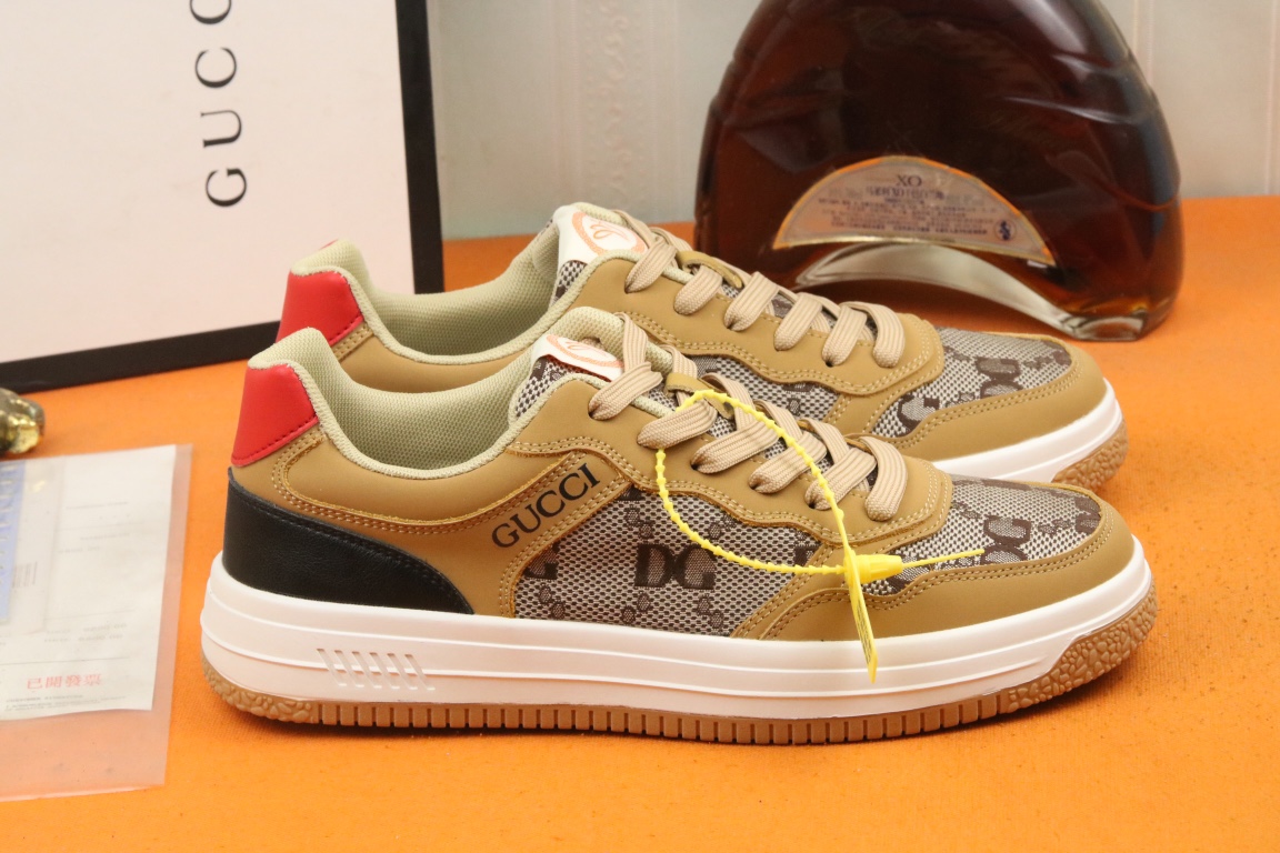 [TOP] GUCCI Men's Cowhide Casual Shoes - 2 Colors