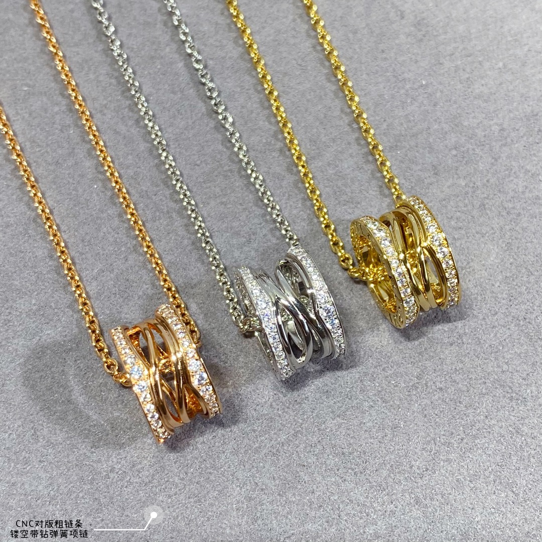 [TOP] BVLGARI Hollow Diamond Spring Necklace - 3 Color